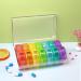 Weekly AM/PM Pill Box - Daily Organizer for Fish Oil Vitamins & Supplements | BPA-Free Dust-Proof | Colorful Rainbow Design - Buy Online on GoSupps.com