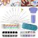 VAGA Manicure Set Nail Art Supplies Nail Kit 2 Boxes of 1500 Gemstones  Crystals  Gems  Stampers Scrapers  Stamping Plates  Dotting Tools  Nails Brushes and Rhinestones Decorations Picker Pencil