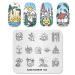 Alexnailart Nail Stamping Printing Plate Template Image Plate Stamper Scraper Starry sky Moon Tree Pattern Nail Art Decoration DIY Print Manicure Design FA025