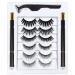 FREDY Magnetic Eyeliner and Eyelashes Kit 3D Magnetic Eyelashes Kit with 6 Pairs Reusable Eyelashes Tweezers and Eyeliner 02