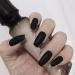 Umillars 24pcs Matte Black Coffin False Gel Nails Set - Full Cover Medium Tips for Ballerina Cosplay and Office Lady - MFN-Black - Buy Online on GoSupps.com