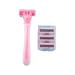 3 in 1 Blade Razor Set 4-Piece Women Portable Body Hair Trimmer Shaver With Cutter Head (PINK)