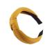 Knotted Headbands For Women Wide Plain Turban Headband Fashion Cross Knot Hair Bands With Solid Colors (Ginger Yellow)