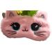 Cute Soft Plush Cat Sleeping Mask for Women & Girls | Funny Eye Cover Blindfold for Travel & Naps - Pink - Buy Online on GoSupps.com