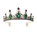 minkissy Vintage Crown Green Rhinestone Tiara with Comb Crystal Queen Headband for Wedding Pageant Prom Halloween Cosplay Party