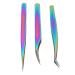Professional Stainless Steel Eyelash Tweezers Set - 3-Part Kit for Precise Lash Application & Hair Transplant Tools with Box - Buy Online on GoSupps.com