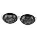POPETPOP 2pcs Portable Round Baking Pan Round Grill Nonstick Frying Pan Veggies Grilling Household Grill Pan Pizza Metal Grill Pan Grill Cage BBQ Pan Leaky Disk Iron with Holes