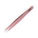Rubis Classic Stainless Steel Slanted Tweezers for Precise Eyebrows and Hair Removal  1K108  Made in Switzerland  Pink