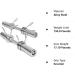 STOZM 2 Olympic Dumbbell Handles with Rotating Sleeves & Collars - Ergonomic Max Grips - 5.3 x 2.75 in Chrome Dumbbell Bars - Buy Online on GoSupps.com