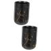 Warmhm 2 pieces of practical tooth-mouth-water-worktable stand wash-worktop washbasin drink for cups water razor and bathroom black cup of make-up household blackx2st 11x7.7x7.7cmx2pcs