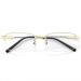 Lightweight Titanium Alloy Half-frame Business Reading Glasses for Men Blue Light Blocking Computer Reader 3.0x Gold