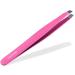 Cosmetic tweezers eyebrow tweezers pink 10 cm - 2 mm plucking surface