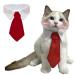 ANIAC Adjustable Dog Cat Neck Tie Puppy Grooming Neck Accessories Formal Wedding Attire White Collar Pet Tuxedo Costume (S, Red) Small Red
