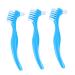 Homsfou 3st tool false two -color prosthesis brush Hygiene prosthesis cleaner prosthesis toothbrush Gently denture dental floss cleaning brush child detergent 1 piece (1 Pack) blue