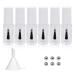 Agidea Empty Nail Polish Bottles with Round Brush 5ML  6PCS Small Empty Glass Refillable Nail Polish Containers with Mixing Balls & Funnels (White)