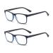 MMOWW 2-pack reading glasses for men and women - anti-blue computer glasses with spring hinges (blue 1.5) Blue-2pc 1.5 x