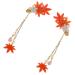 1 couple women hair clips tormented autumn blade chinese hair accessories Leaf Tassels Headdress Leaf hair clips autumn Leaf hairpins autumn Leaf hair accessories Tassel head dress