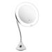 Glam hobby Led 10X Magnifying Makeup Mirror Lighted Vanity Bathroom Round Mirror with 360 Degree Swivel Rotation  Flexible Gooseneck  and Locking Suction