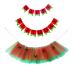 TINGLY GIFT Watermelon Theme 1st Birthday Tutu for Baby Girl High Chair Decoration One in A Melon Summer Fruits Party Cake Smash Photography Photoshoots Prop Handmade Tulle Tutu Skirt Dress