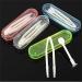 2017 Pocket Mini Contact Lens Case Easy Carry Soft Tip Tweezer Stick Tool Case Set Clear Eyewear Box Travel Kit
