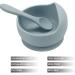 PandaEar Stay Put Silicone Suction Bowl | BPA-Free with Baby Spoon | Blue Color - Buy Online on GoSupps.com
