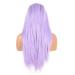 Brown Root Ombre Patel Purple Synthetic Lace Front Wig - 24 Inch Long Straight Pastel Lilac Cosplay Hair for Women - Buy Online on GoSupps.com