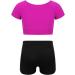 YiZYiF Girls 2 Piece Active Outfit Set for Gymnastics/Dancing Black&rose 5-6 - Buy Online on GoSupps.com