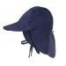 LACOFIA Baby Sun Protection Beach Hat Toddler Super Soft Adjustable Flap Cap Kids Summer Visor Cap 2-5 Years B-Navyblue