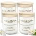 VETOUR Glass Fragrance Candles:4PCS Freesia+Jasmine Scented Soy Candle 21.2 OZ 160 Hours 8% Natural Essential Oils Aromatherapy Set Gift for Women Friends Mother's Day Christmas Freesia-jasmine 4pc