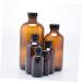 Cabilock Sealing Glass Bottle 4pcs Sealing Honey Pot Glass Water Bottle Glass Container Kit Glass Bottle With Cover Plastic Cap - Buy Online on GoSupps.com