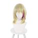 Rika Kawai Wonder Egg Priority Cosplay Wig Shoulder Length Bob Dirty Blonde Pink Hair with Bangs for Women Girls