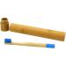 Eco-Friendly Wooden Toothbrush with Round Handle - Blue Bristles | 1 Pack - Ideal for Sustainable Oral Care - Buy Online on GoSupps.com