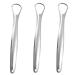 Iwahle Tongue Scraper Mouth Cleaning Stainless Steel Tongue Cleaner for Adults Children Men Women (3pcs)