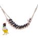 Yiflin Natural Wooden Bird Ladder Bird Bridge, 13-Step Wood Ladder, 17-Inch