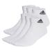 adidas Unisex Cushioned Sportswear Ankle Socks 6 Pairs Socks 34-36 White Black