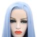 SHIYID Sky Blue Long Synthetic Lace Front Wig - Heat Resistant Silky Straight Fiber Hair for Women | Best Quality International Shipping - Buy Online on GoSupps.com