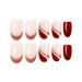 Shop MERVF Oval Press on Nails - Medium Burgundy French Tip Acrylic Nails | 24pcs Glossy Fall Brown Designs | Easy Glue-on Nail Solutions - Buy Online on GoSupps.com