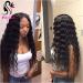 Long Deep Wave Mongolian Virgin Human Hair Full Lace Wigs Free Part Lace Front Wigs with Bleached Knots Baby Hair (20"FullLaceWig)