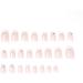 Justotry 24 Pcs Beige Almond Short False Nails French Press on Nails - White Striped Pattern Fake Nails with Nail Glue for Women - Buy Online on GoSupps.com