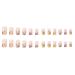 Square Fake Nails - Nude Press On Short Flower Design Full Cover Acrylic Nails - 24 Pcs Glossy Stick On Nails for Women - Buy Online on GoSupps.com