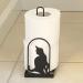 Evelots Kitty Cat Toilet Paper Holder - Free Standing Bathroom Space Saver (Black Metal) - Buy Online on GoSupps.com
