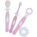 NUOBESTY Teething Toy Set for Babies - Soft Bristle Training Toothbrush & Tongue Cleaner Brush - Oral Care for Infants, Toddlers, Children - Pink - Buy Online on GoSupps.com