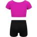 ZUYPSK Girls 2-Piece Leotard Tracksuit Set - Sleeveless Tank Top with Shorts | Gymnastics Dance Sports Outfit - Dance-rose 8-10 - Buy Online on GoSupps.com