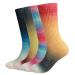 EnerWear 4 Pack Women's Merino Wool Outdoor Hiking Trail Crew Sock 9-11 Gradient Mix Color