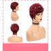 Burgundy Pixie Cut Curly Wig - Short Wave Red Hair Synthetic Wig for Black Women - Daily Use Burgundy Short Pixie Wig - Buy Online on GoSupps.com