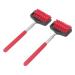 2 pieces of telescopic back massage roller adjustable scratch roller relieves tiredness easy portable stainless steel massage device for full body application (red)