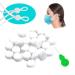 Cord Locks for Masks  Silicone Rope Toggles for Drawstrings  Adjustable Mask Elastic Cord Buckles Earloop Locks Non-Slip Stopper Adjuster  Suitable for Adult Children Masks (White-100Pcs)