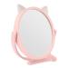 Makeup Mirror Wall Mirror 16.5cm Diameter Simple Hole Free Installation Cat Shape for Bedroom