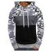 Hoodies for Men, Mens Hoodie Camo Colorblock Hoodie Long Sleeve Autumn Casual Sports Pockets Outwear Hooded Sweatshirts X-Large A-gray