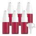 ZEOABSY 6 Pieces 10 ml Red Lotion Bottles with White Pump 10ml Empty PET Plastic Lotion Pump Bottle Cosmetic Gel Travel Container for Cosmetic Make up Cleaning + 1 x Funnel Red 10ml